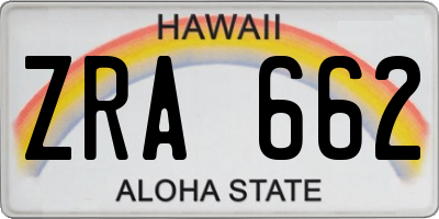 HI license plate ZRA662