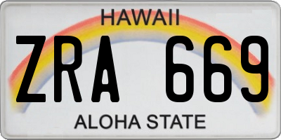 HI license plate ZRA669