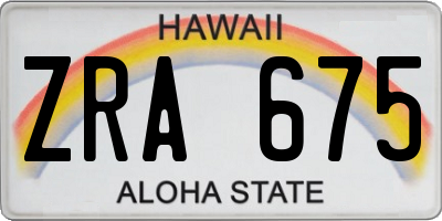 HI license plate ZRA675