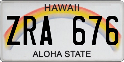 HI license plate ZRA676