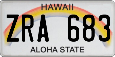 HI license plate ZRA683