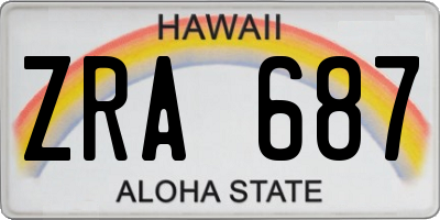 HI license plate ZRA687