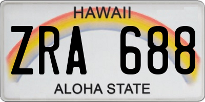 HI license plate ZRA688
