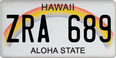 HI license plate ZRA689