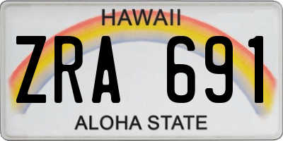 HI license plate ZRA691