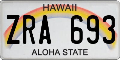 HI license plate ZRA693