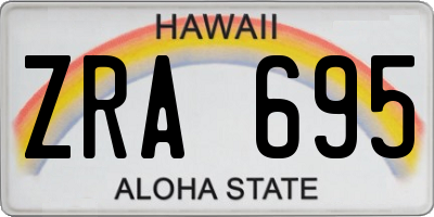 HI license plate ZRA695