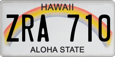 HI license plate ZRA710