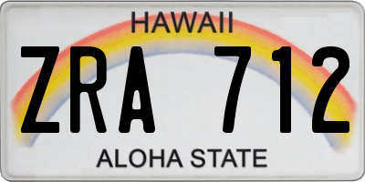 HI license plate ZRA712