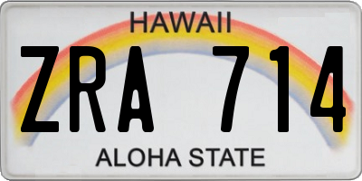 HI license plate ZRA714