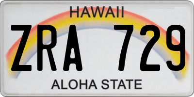HI license plate ZRA729