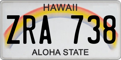 HI license plate ZRA738