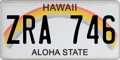 HI license plate ZRA746
