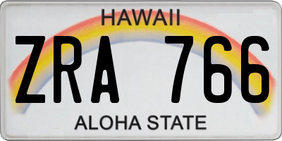 HI license plate ZRA766