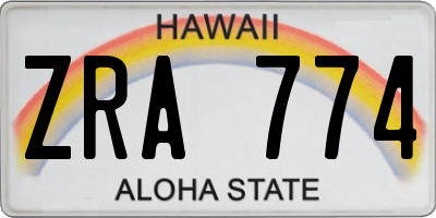 HI license plate ZRA774