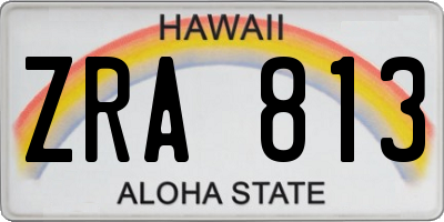 HI license plate ZRA813