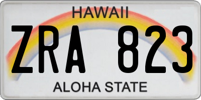 HI license plate ZRA823