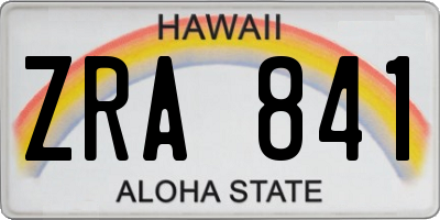 HI license plate ZRA841