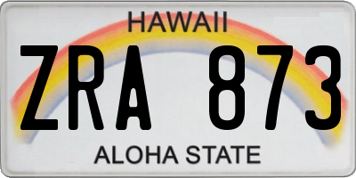 HI license plate ZRA873