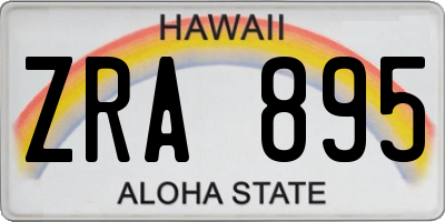 HI license plate ZRA895