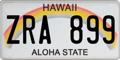 HI license plate ZRA899