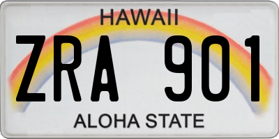 HI license plate ZRA901