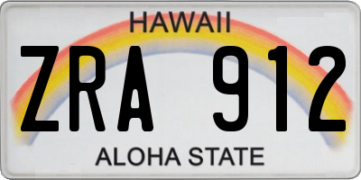 HI license plate ZRA912