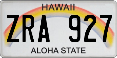 HI license plate ZRA927