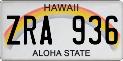 HI license plate ZRA936