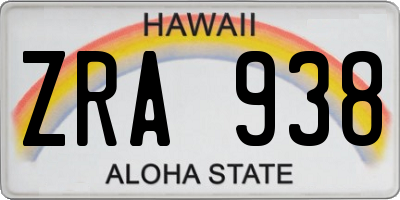HI license plate ZRA938