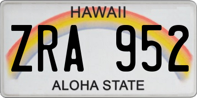 HI license plate ZRA952