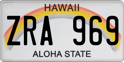 HI license plate ZRA969