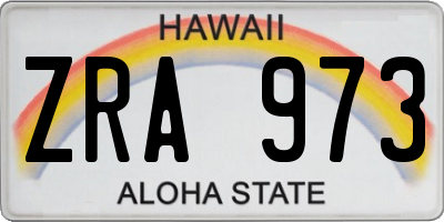 HI license plate ZRA973