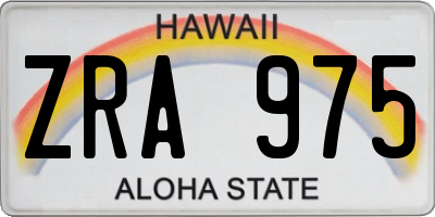 HI license plate ZRA975