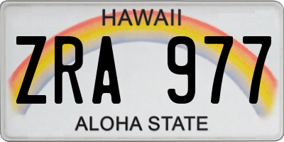 HI license plate ZRA977