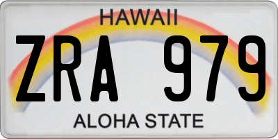 HI license plate ZRA979