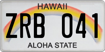 HI license plate ZRB041