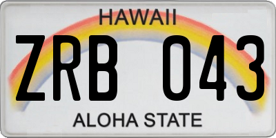 HI license plate ZRB043