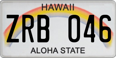 HI license plate ZRB046