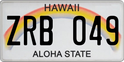 HI license plate ZRB049