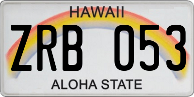 HI license plate ZRB053