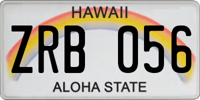 HI license plate ZRB056