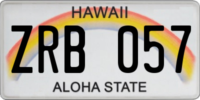 HI license plate ZRB057