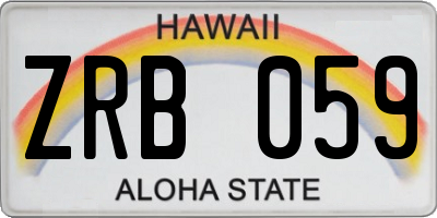 HI license plate ZRB059