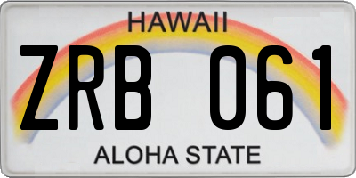 HI license plate ZRB061