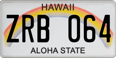HI license plate ZRB064