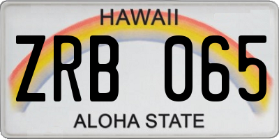 HI license plate ZRB065