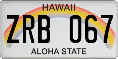 HI license plate ZRB067