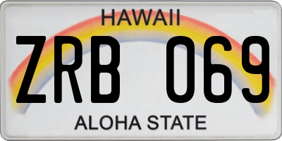 HI license plate ZRB069