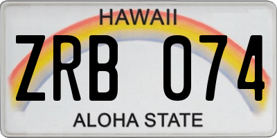 HI license plate ZRB074